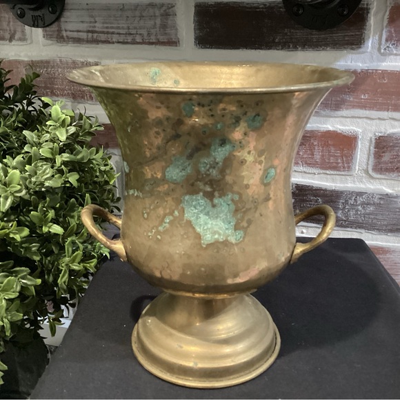 🟡 Vintage Solid Brass Caldron With Handles - Patina - Collectible - Heavy - Nice - Picture 3 of 12